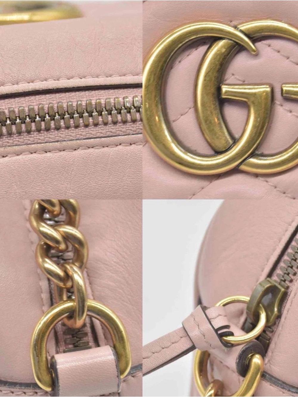 Gucci Blush Chevron Matelassé Crossbody with Gold GG - Picture 5 of 8